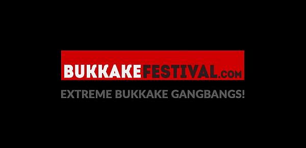  Bukkake slut craves for big loads after a wild gangbang
